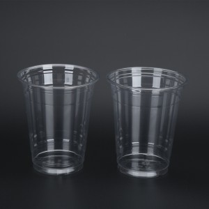Cupă PLA transparentă de unică folosință, ecologică, de 12 oz, pentru băutură rece