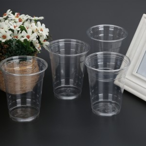 Vaso de PLA transparente desechable ecolóxico de 12 onzas para bebida fría