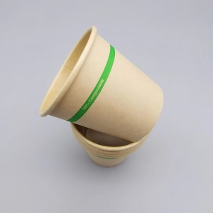Vaso de papel de revestimento a base de auga compostable de fibra de bambú reciclable de 4 onzas