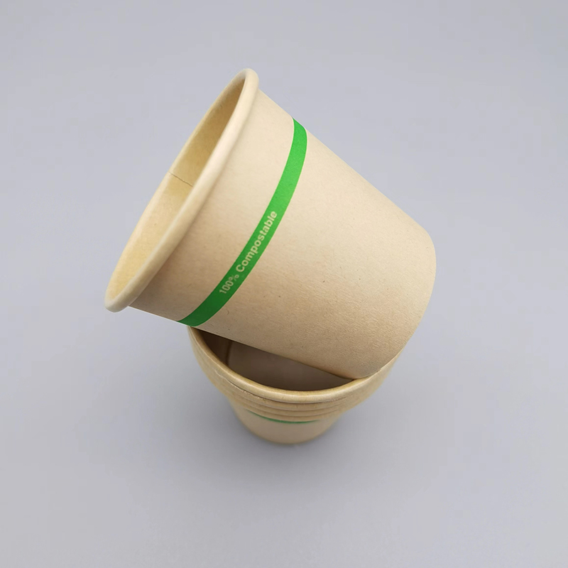 Pahar reciclabil de 4 oz, fibră de bambus compostabilă, pe bază de apă