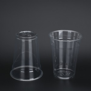 Tasses fredes transparents de PLA compostable a base de plantes 10 oz - 24 oz