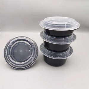 Envasos de menjar ràpid de plàstic PP d'un sol ús rodons per a microones per emportar