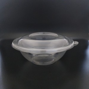 뚜껑이 있는 생분해성 투명 16oz/500ml PLA 샐러드 그릇