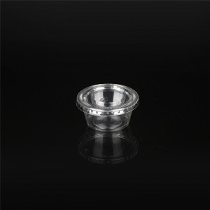 Disposable Food Packaging Pot Transparent 2oz PLA Sauce Cup