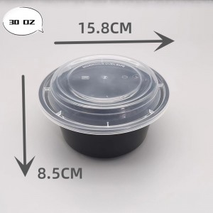 Okrugle plastične posude za brzu hranu za jednokratnu upotrebu za mikrovalnu za ponijeti