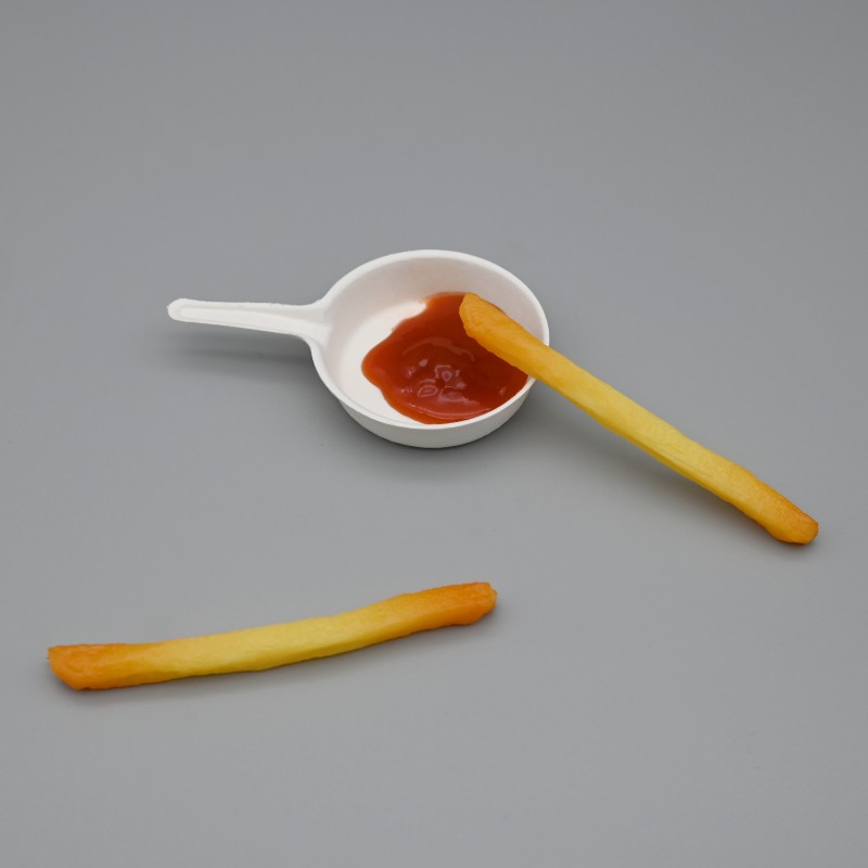 أدوات مائدة قابلة للتحلل البيولوجي من تفل قصب السكر للاستعمال مرة واحدة، طبق صلصة ضحلة