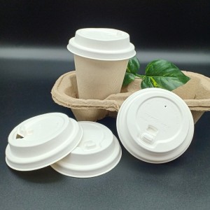 100% Biodegradable 90mm Disposable Sugarcane pulp Coffee Cup Taklob