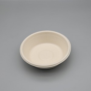 Sugarcane Bagasse Disposable Compostable Round Salad Bowl With Lid