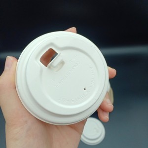 100% Biodegradable 90mm Disposable Sugarcane pulp Coffee Cup Lid