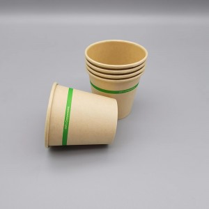 Чаша од хартија за обложување на база на вода за компостирање од 4 oz за компостирање на бамбусови влакна