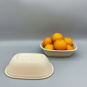 770ml Eco-Friendly Takeaway Biodegradable ug Compostable Bagasse Bowl