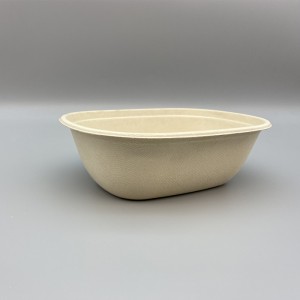 770ml Irinajo-Friendly Takeaway Biodegradable ati Compostable Bagasse Bowl