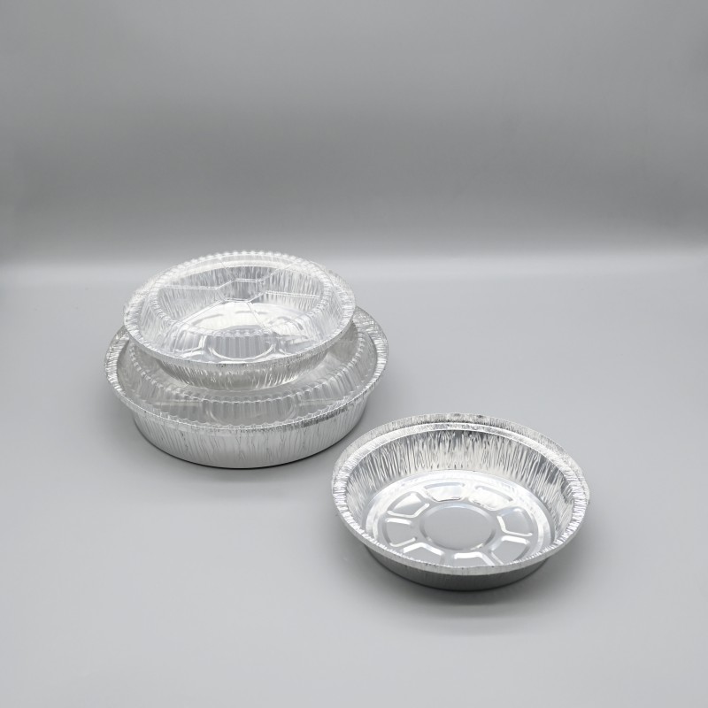Disposable diamond round aluminum foil pan air fryer with OPS Lid