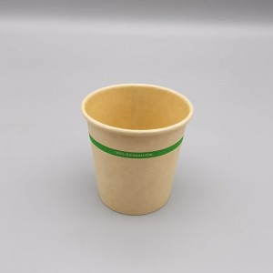 כוס נייר ציפוי על בסיס מים ניתנת למיחזור בנפח 4 oz סיבי במבוק