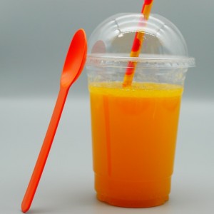 दुधाच्या चहाच्या थंड पेयासाठी पारदर्शक झाकण असलेले डिस्पोजेबल प्लास्टिक कप पीएलए कप काढून टाका