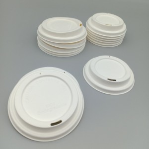 100% Biodegradable Disposable 80mm Sugarcane Pulp Coffee Cup Lid