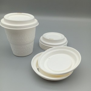 100% Biodegradable Disposable 80mm Sugarcane Pulp Coffee Lid