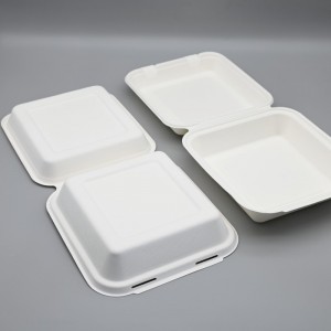 8.5inch single Bagasse ClamShell Bhokisi Chikafu Container Supplier