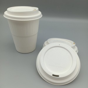 Compostable Disposable Biodegradable Sugarcane 90mm Coffee Cup Lid