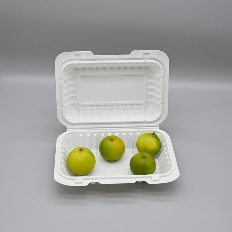 Container compostabil ecologic de 9*6” cu amidon de porumb pentru mâncare rapidă la pachet
