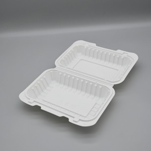 compostable eco-Friendly 9*6” cornstarch takeaway fast food container