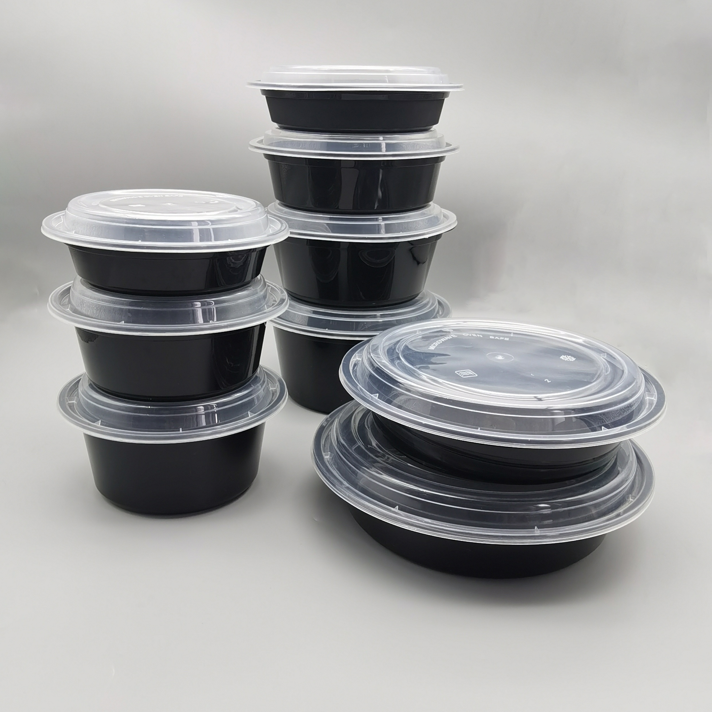 Кръгли PP пластмасови контейнери за храна в американски стил за еднократна употреба