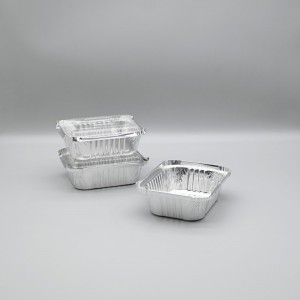 Recipientes desbotables de papel de aluminio para servir alimentos con tapa