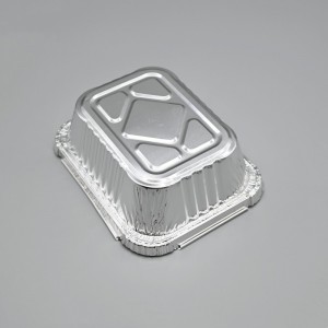 Papel de aluminio de diamante desechable que sirve recipientes de comida con tapa