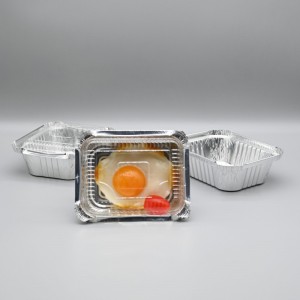 Disposable Diamond Aluminum Foil Serving Food Containers with Lid