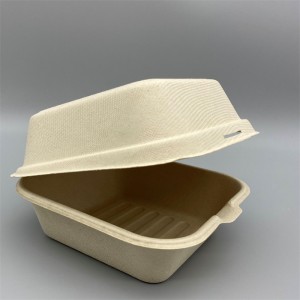 Caixa d'hamburgueses de palla de blat compostable biodegradable àmpliament utilitzada de 450 ml