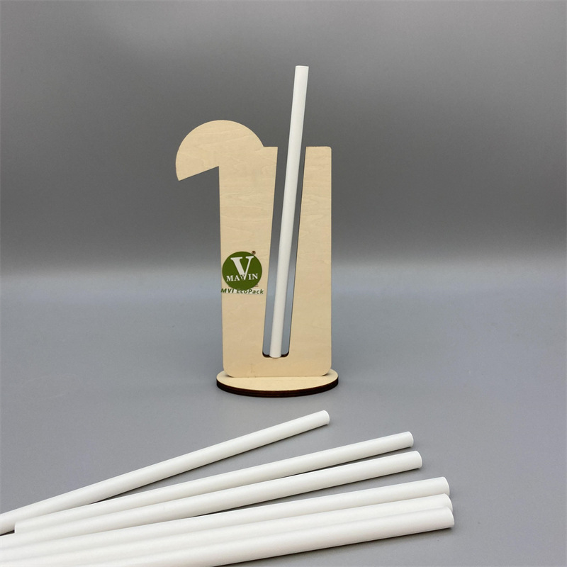 8*200mm weißes Bambusfaserstroh |Biologisch abbaubare Strohhalme