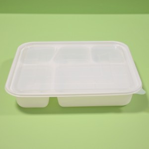 eco-friendly 5-Com |bio-clear Lid CPLA Lunch Box takeout container