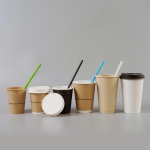 Kupa letre kafeje të riciklueshme me një mur/dy mure me shtresë PLA