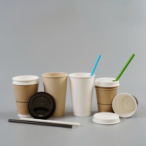 Ma-recycle nga Single Wall/double wall nga Coffee Paper Cups PLA coating