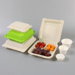 Environmentally friendly 8*3 inch corn starch packaging food box