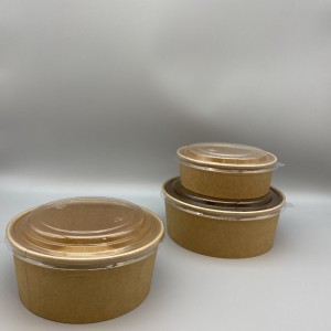Ekološka zdjela za salatu s poklopcem za van od 1090 ml |Spremnik za papir