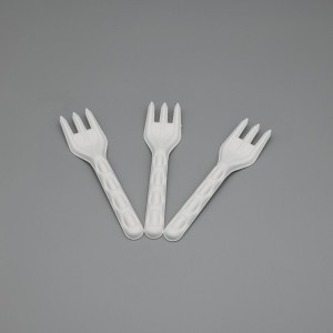 New Arrival compostable Bagasse sugarcane pulp spoon+fork knife cutlery
