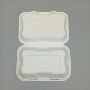 Биоразградлив багас 9″x6″ контејнер за храна за еднократна употреба