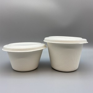 16oz Compostable Disposable Single Use 100% Sugarcane Soup Bowls