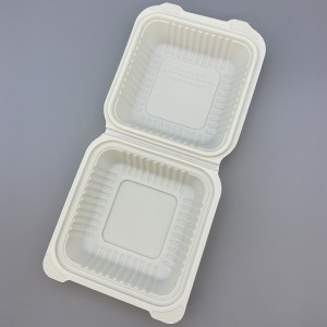 Eco-friendly Food Container Disposable Compostable 6 inch Burger Boxes Clamshell