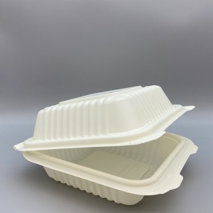 Eco-friendly Food Wadahna Disposable Compostable 6 inci Burger Boxes Clamshell
