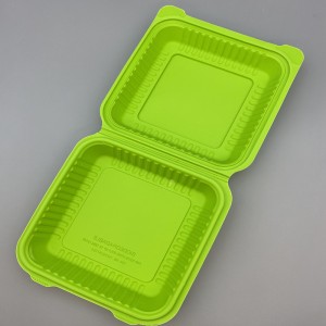 Biologysk ôfbreekbere 8-inch Clamshell Corn Starch Lunchbox Wegwerpferpakking