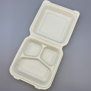पर्यावरण के अनुकूल 8*3 इंच कॉर्न स्टार्च पैकेजिंग फूड बॉक्स