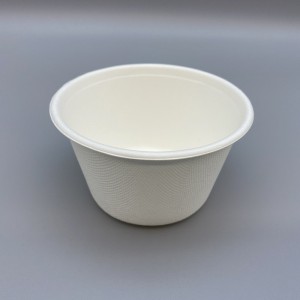 8.5oz 8.5oz ស្ករអំពៅ Biodegradable Bagasse Soup Cup