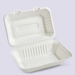 Biodegradable 9”x6” Take Out Container | Bagasse Clamshell