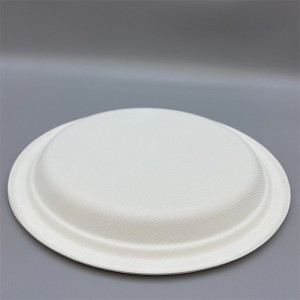 8,6-инчови кръгли чинии от захарна тръстика/багаса – опаковки за храна за вкъщи