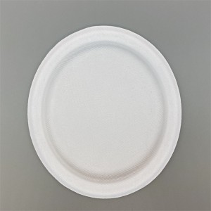 100% Compostable Bleached 7” 6” Sugarcane Pulp Round Plates