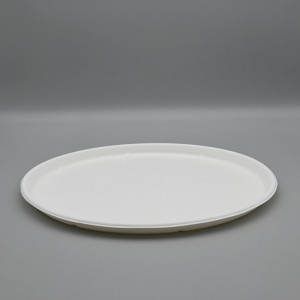 Biodegradable and Compostable 12.6” Sugarcane Round pizza Plate