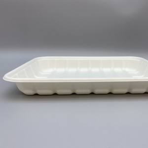 Biodegradable 8 inci Compostable Bagasse Food Trays