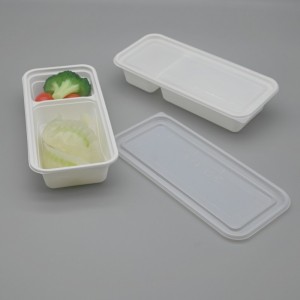kotak ladu/sushi bekas kompos makanan PLA dengan Penutup